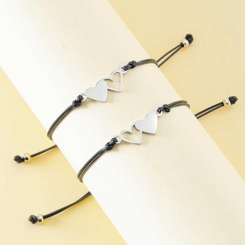 2/3/4x Pinky Promise Heart Bracelets for Couple Women Girls Teens with for Wish Card Adjustable Matching Friendship Brac