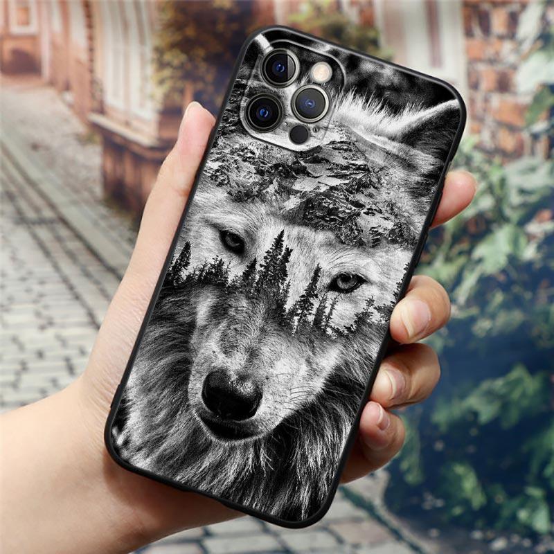 Wolf Lion Tiger Animal Phone Case For Apple iPhone 16e 16 15 14 13 12 11 Pro Max XR XS 7 8 16 Plus SE2 Back Cover Silicone Cases