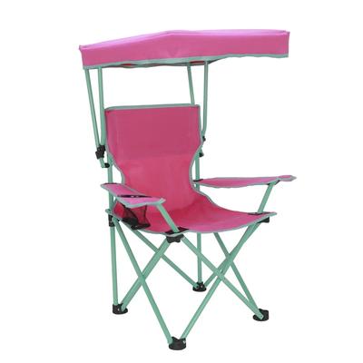Kinder-Sonnendach-Campingstuhl mit Sicherheitsverriegelung, tragbarer Outdoor-Stuhl mit Sonnendach, verstellbarer Sonnenschutz, Getränkehalter, Belastbarkeit für Kinder 125 Pfund