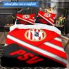 PSV Eindhoven Wappen 3-teilige Bettwäsche, inklusive 1 Bettbezug und 2 Kissenbezügen. Perfekt für Weihnachten, ideal für Schlafzimmer, Wohnheim