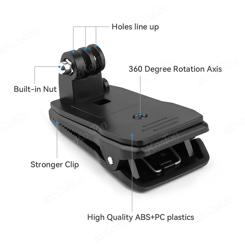 Backpack Clip for DJI Osmo Pocket 3 Camera 360 Rotate Shoulder Belt Mount Action Camera Accessories