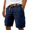 Men's Summer Multi-Pocket Cargo Shorts Men's Casual Fashion Solid Color Loose Cargo Shorts