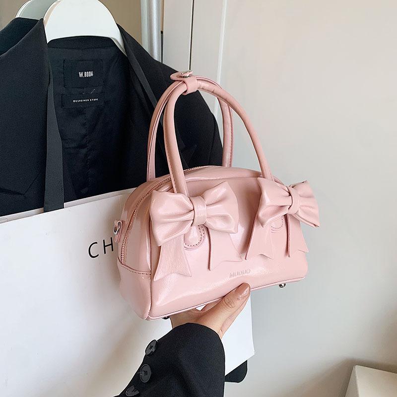 Niche simple bow handbag small bag women's texture pillow bag 2025 new fashion versatile messenger bag