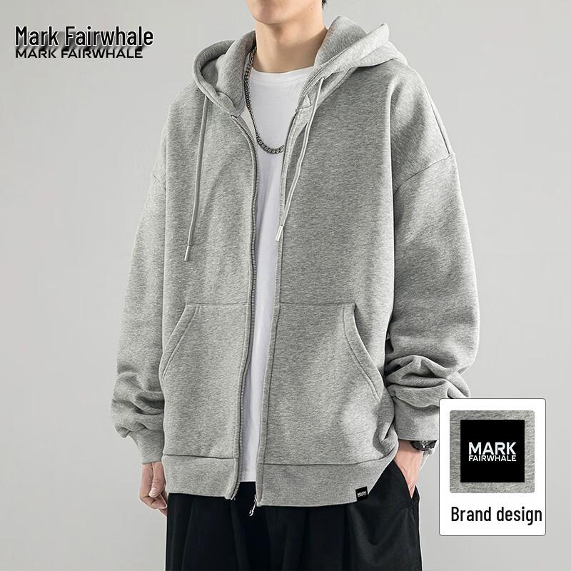 Mark Hua Fei Men's American Style Hooded Cardigan Sweatshirt