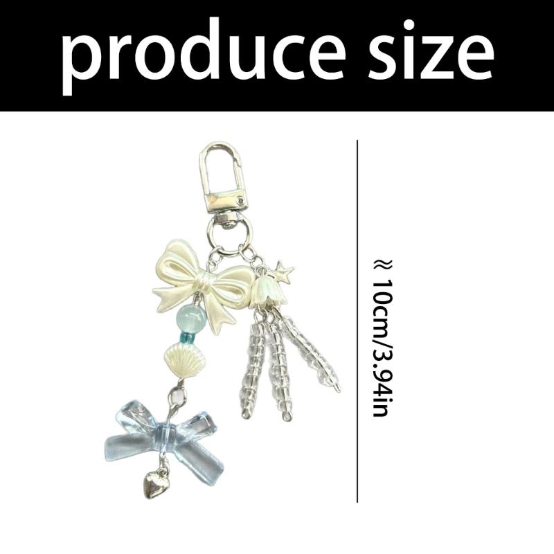 Lightweight Beaded Phone Lanyard With Bowknot Shell Star Pendant Key Accessories Bag Decoration For Everyday Use