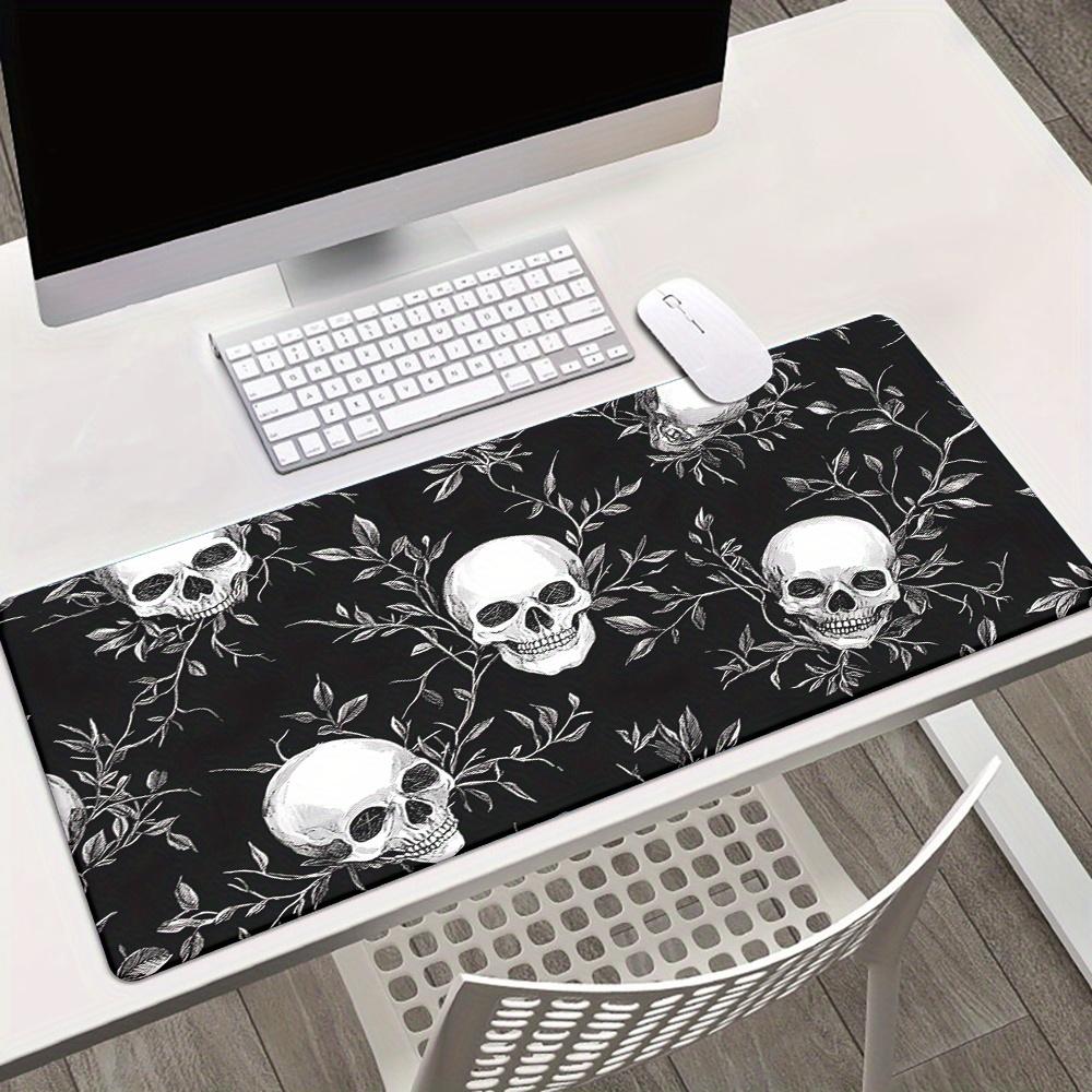 Stylish Skull Leaf Printed Mouse Pad AntiSlip Gaming Mat for Home Office and Gamers