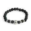 SUMENG Men Matte Black Onyx Tiger Leopard Beaded Bracelet Natural Stone Lucky Charm Strand Bracelet Fashion Jewelry Accessories