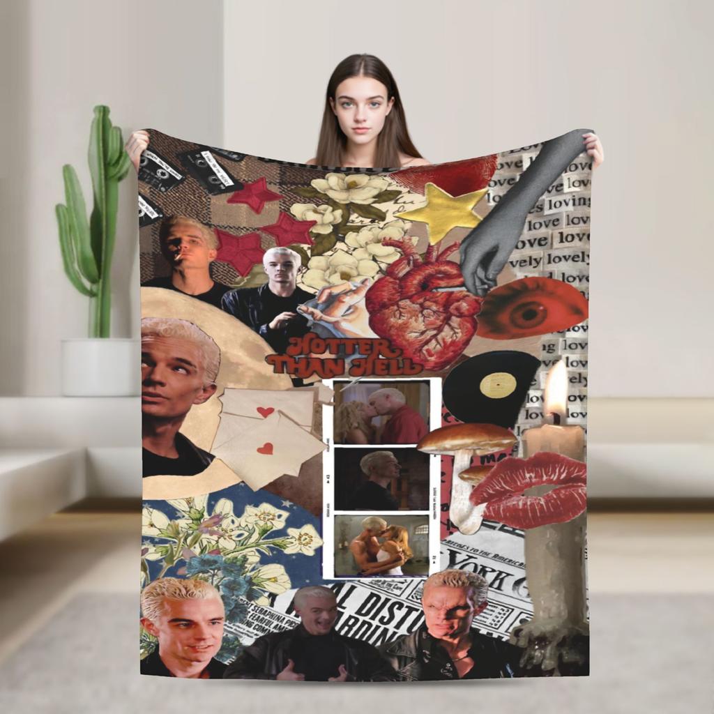 Buffy The Vampire Slayer Blanket Flannel Horror Movie Lightweight Thin Throw Blanket For Airplane Travel Bedroom Quilt