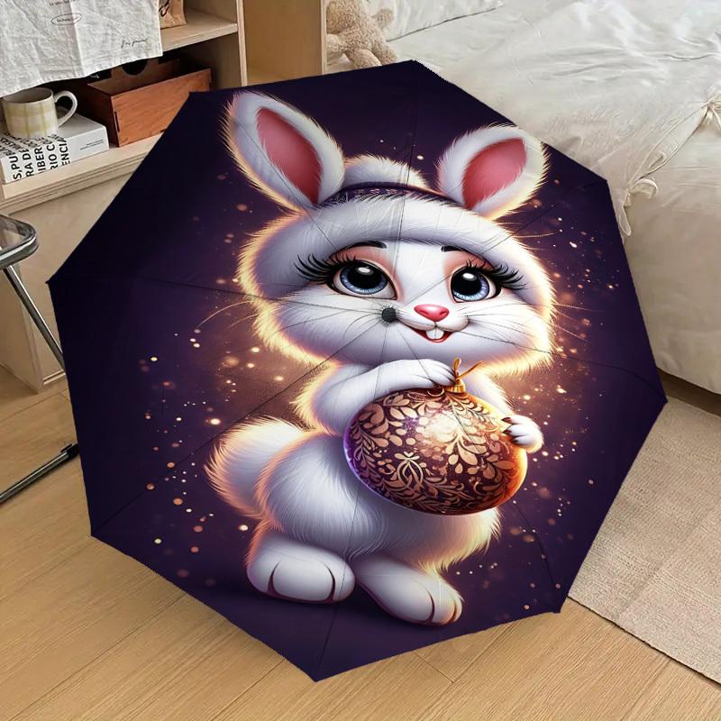 1PC rabbit ornamentAutomatic Open/Close Umbrella with Windproof, 8-Rib Sturdy Canopy, Durable Ribs, Fashionable Design1234A
