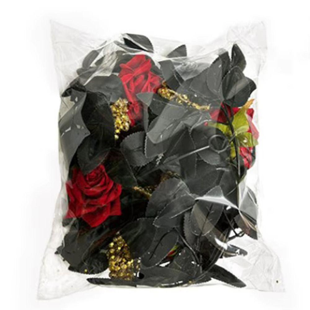 Realistic Halloween Rose Leaf Vines Plastic Reusable Artificial Hanging Vine Garland Real Touch Simulated Rose