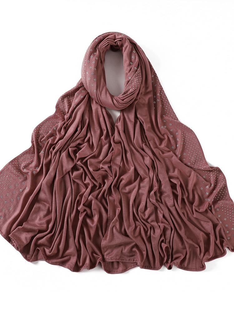 Bling Diamonds Star Jersey Hijab Scarf Muslim Rhinestone Turban Femme Musulman African Head Wraps Arab Turkish Hijabs for Women