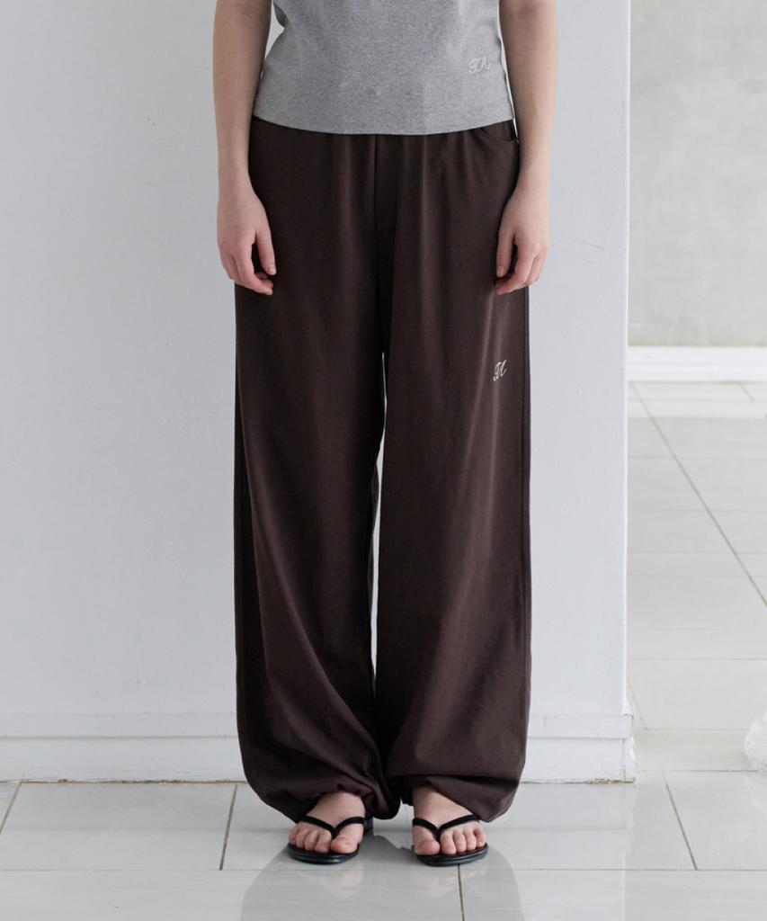 Toabe Airy Cotton Waist Pants (Brown)