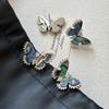Sterling Silver Needle Symphony Fritillary Butterfly Stud Earrings Women's Light Luxury Niche High-end K Platinum Electroplated Exquisite Earrings 
