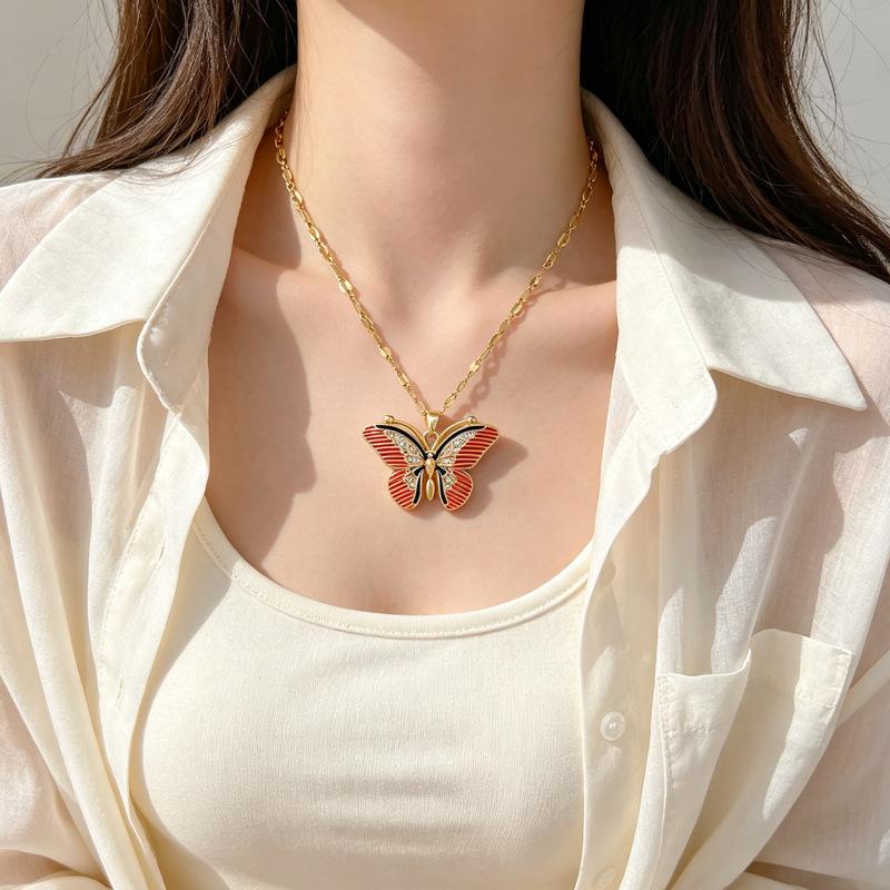 Women s Versatile Light Luxury Butterfly Necklace H119