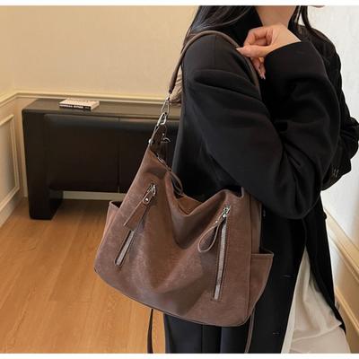 PU-Leder Damen Seitentaschen Retro Umhängetasche für Frauen Handtasche Lässige Damen Große Kapazität Tragetasche