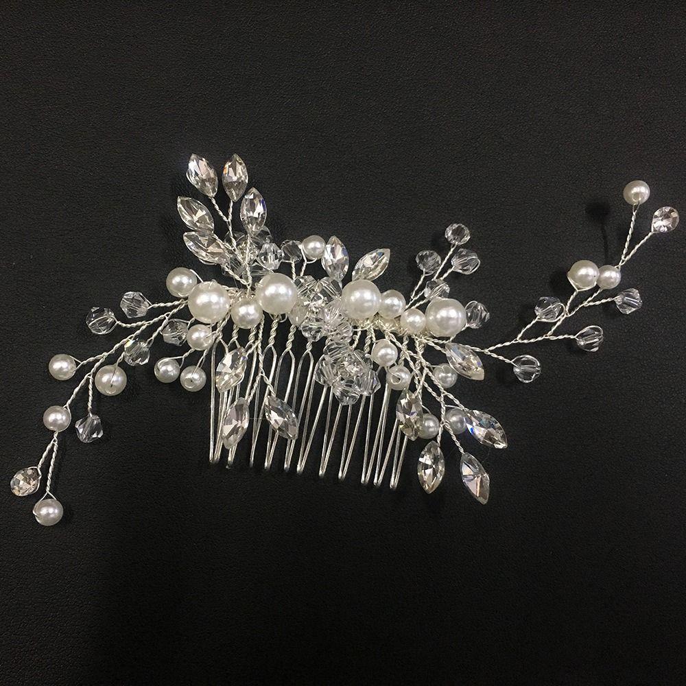 Pearls Rhinestone Leaves Wedding Hairstyles Jewelry Bridal Tiaras Hairbands  Girls