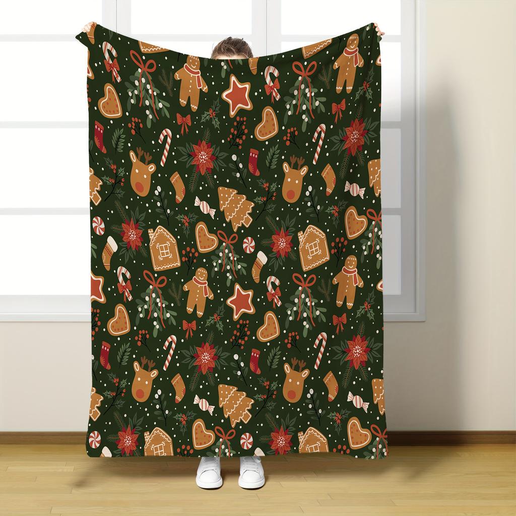 Christmas Creative Throw Blanket Flannel Print Blanket Super Soft Cozy Sofa Nap Blanket Home Blanket Perfect Home Gift for Her