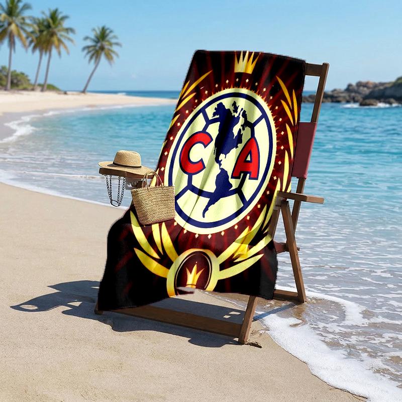 Club Amrica Fashion Beach Towel: Ideal for Summer Adventures Soft, Absorbent and Quick Drying Suitable for Swimming and Bathing
