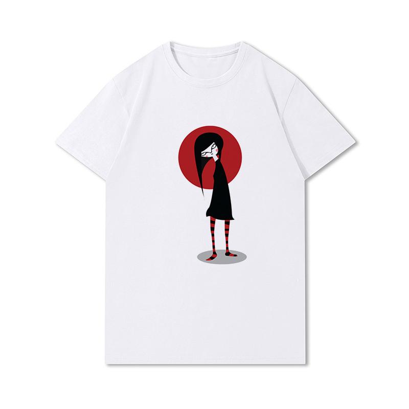 S-3XL 100 Fantasie Harajuku Grafica Estiva Bianca Magliette Donna Stampate Casual Maniche Corte Top Girocollo