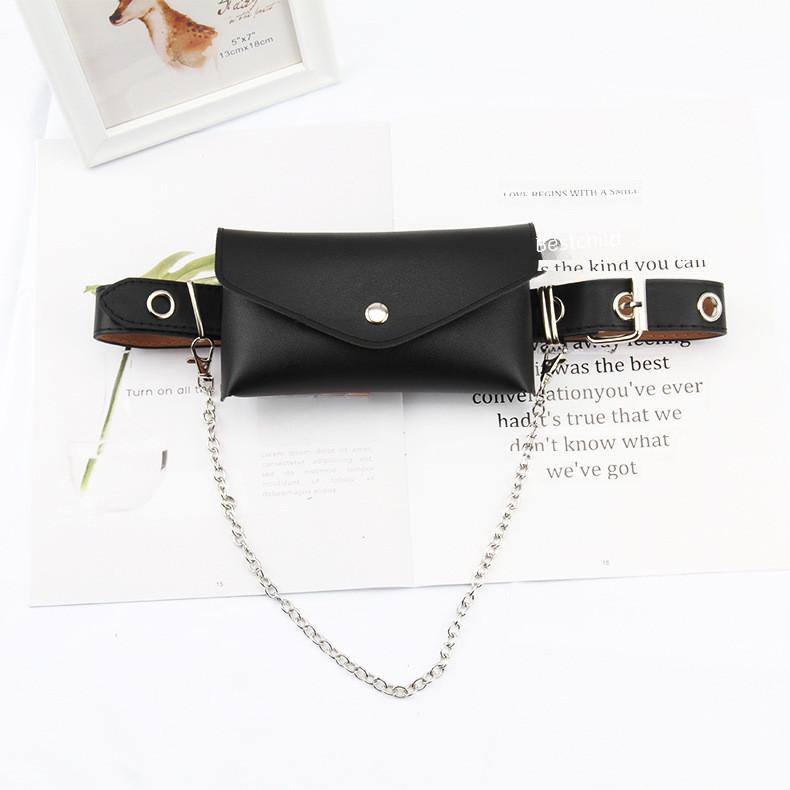Bag Square Chain Belt Without Punching Square Buckle Suitable For Both Women Men