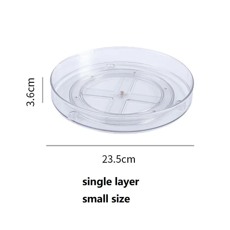 360 Rotation Cabinet Turntable Organizer Storage Spice Rack Drink Cosmetic Storage Rack PET Kitchen Turntable Bathroom Tray