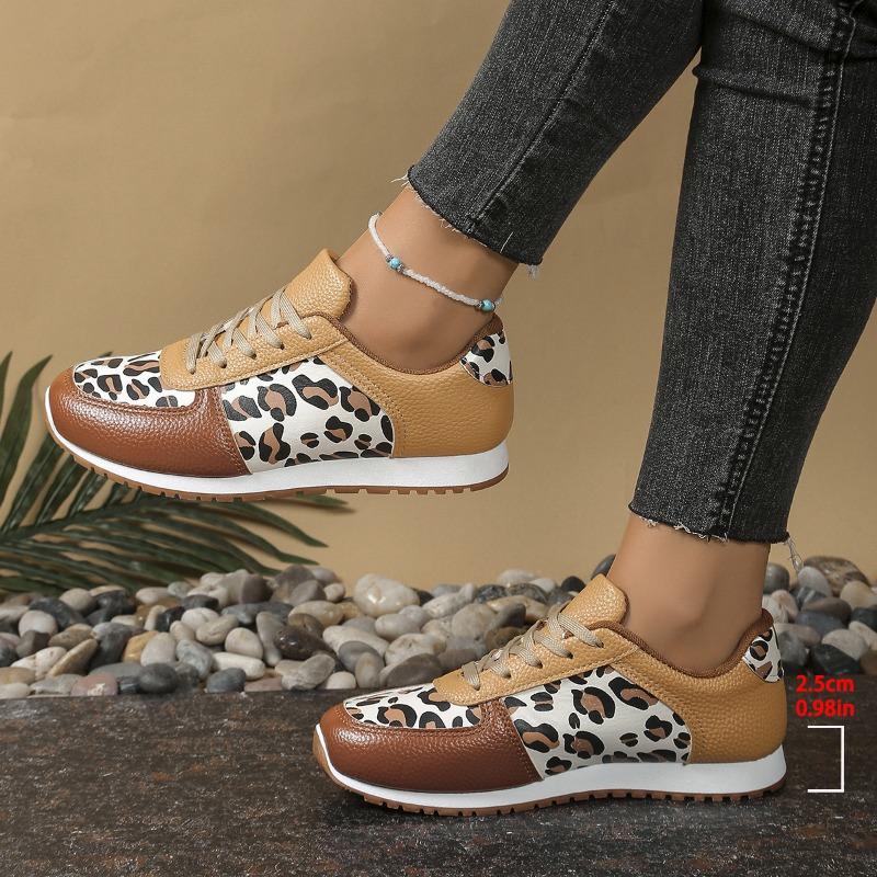 Sneakers women's spring new large-size thick-soled color matching casual low-top sports shoes