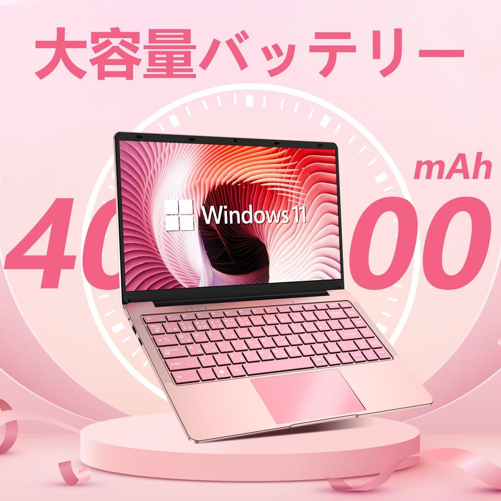Laptop with MS Office MicroSD Card Mini Windows 11 Slim PC with Japanese Perfect for Work or Study Memory 512GB SSD Fast Rose 14-inch Office, 2019,