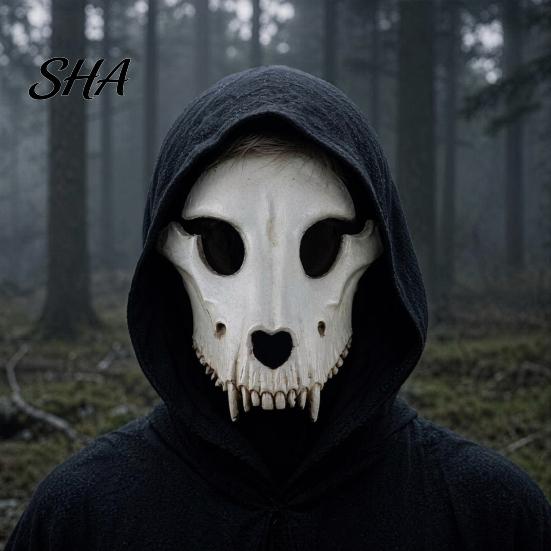 Realistic Sheep Skull Masque Halloween Head Masque, Full Face Cosplay Accessory, Spooky Scary Animal for Masquerade Party 3D