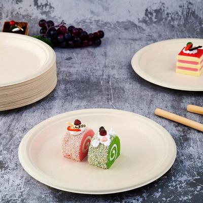 50pcs Biodegradable 10 Inch Thickened Paper Plates Disposable Dinnerware for BBQ Birthday Cake Party Bowl