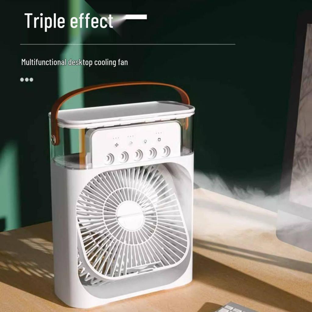 Compact USB Air Conditioner & Humidifier: Desktop Fan for Dorm/Outdoor with Water Cooling Feature