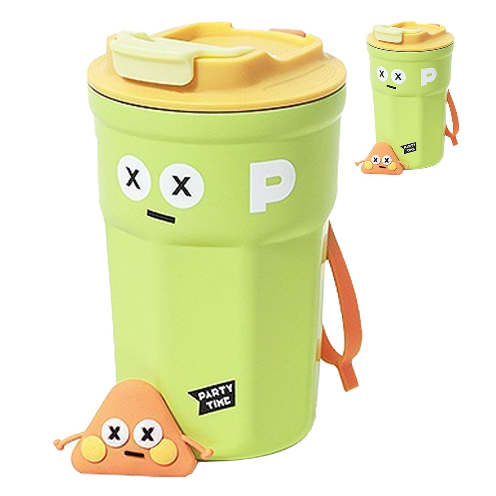 Travel Coffee Mug Cute Appearance Stainless Steel Insulated Coffee Cup with Lid for Office Green 400ml 400ml
