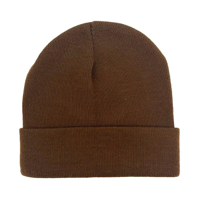 

Knitted hat Versatile cold-proof autumn and winter hat Women s wool hat Spot pullover hat Knitted hat Men s M（56-58cm） колір темно кави