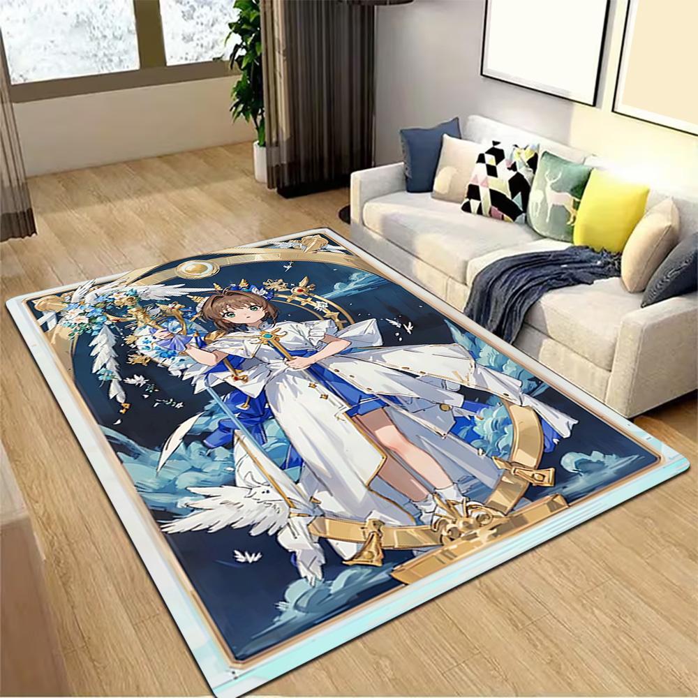 Elegant Blue Floral Dress Decoration,Carpet,Living Room,Bedroom, Non-slip,Square rug