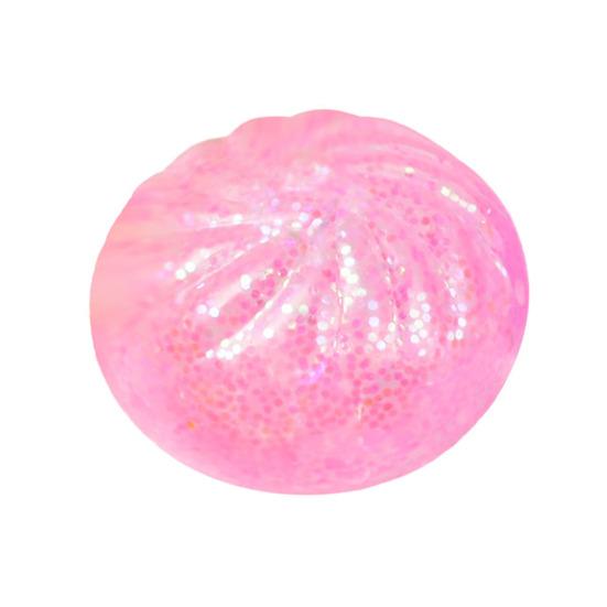 5Pcs Glitter Steamed Bun Toy with Steamer Stress Relief Simulation Dumpling Squeeze Sensory Fidget Toy Stretchy Decompression Dough Ball Desk Toy