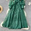 Francia Vintage Ricamo Abiti Formali Donna Estate Autunno Manica Lunga a Lanterna Pizzo Perla Ballo Serale Compleanno Abito da Festa