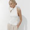 2025 Summer Women's Halterneck Backless Tank Top: European & American Fashion, Solid Color, Slimming, Sexy & Sleeveless