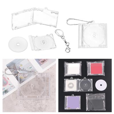 Acrylic Disc Album Pendant Keychain Blank Disc Box Keychain Suitable For Keychain Backpack Pendant Chain Clip Keychain
