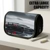 1pc Double Layer Flip Pencil Case, Black Sports Car Wet Pavement Stormy Sky, Large Capacity, Portable Polyester Pen Storage Bag with Zipper Closure, I