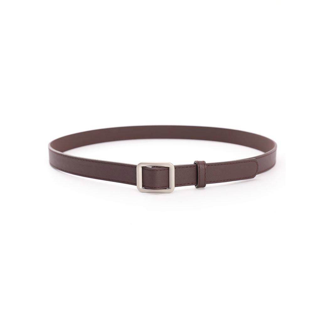 Women Round No-hole Buckle Leather Jeans Belt Fashion PU Dress Decorative Girls Vintage Metal Pin Ple Adjustable Accessory