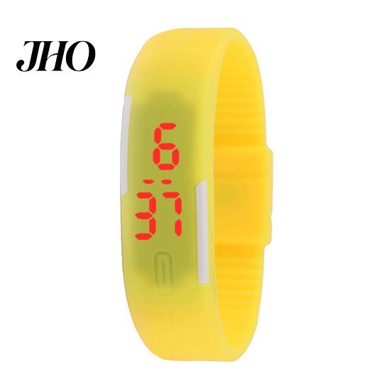 Orologio da polso digitale touch con cinturino sportivo LED rosso in silicone moda uomo donna