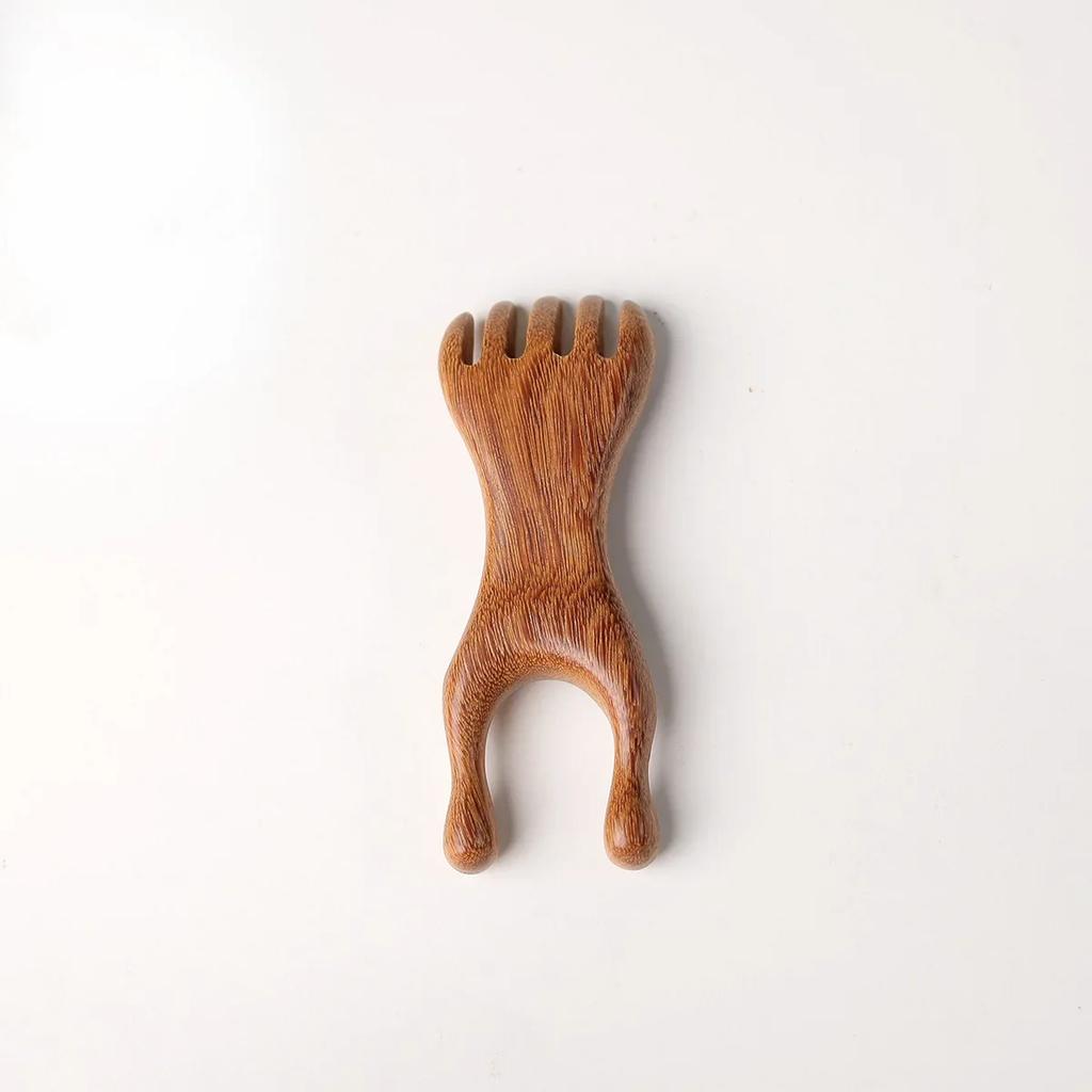 Body Meridian Massage Comb Sandalwood Deer Antlers Wide Tooth Acupuncture Help Blood Circulation Anti-static Smooth Hair