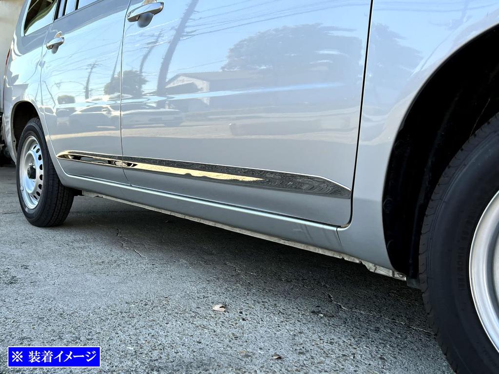 BRIGHTZ Ultra Mirror Finish Stainless Steel Plated Side Door Moulds for Toyota Probox Wagon with NCP and 59 (4-Piece Set) (NCP58G/NCP59G)