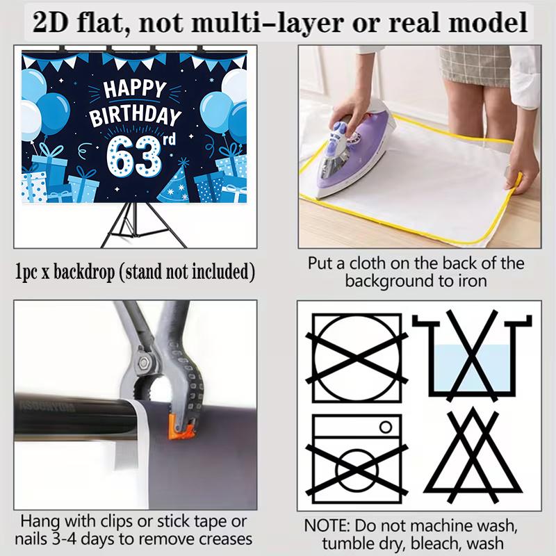 Party Backdrop Balloon Blue Flat Bunting Balloons Flags Hanging Hang Celebration Photo Booth Birthday Party Decor