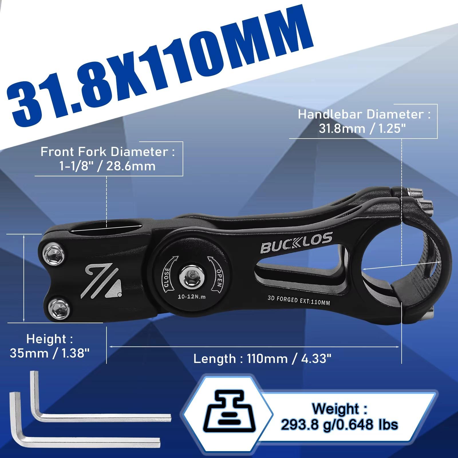 BUCKLOS MTB Stūres Pagarinātājs 3D Kalti