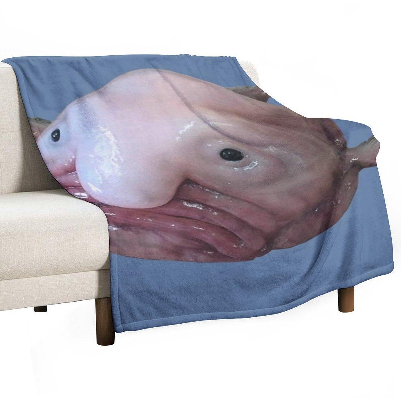 Blob Fish Throw Blanket bed plaid Travel for sofa Bed Blankets 30x40in