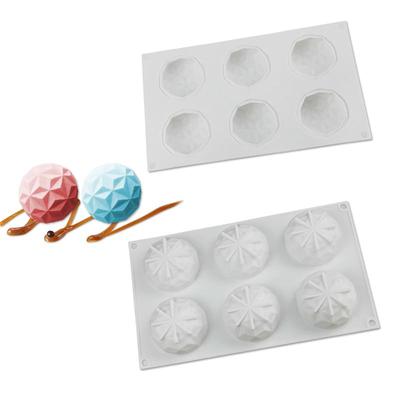Elmas Silikon Kek 6 Delik Çikolata Pişirme Kalıpları Tatlı Buz Kalıp Modülü Mousse DIY Pasta Dekorasyon Araçları