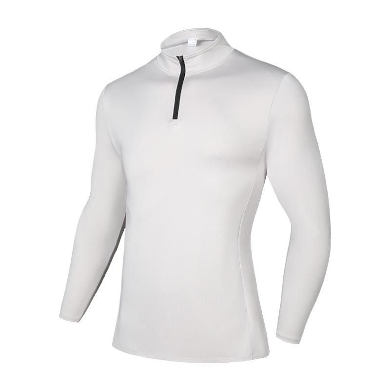 Men's Quick-Dry Elastic Stand Collar Sports Base Layer for Running, Cycling & Skiing