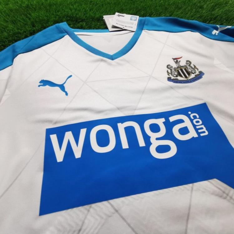 Puma Newcastle United 2015/16 Season Away Color Block V-Neck Long Sleeve Football Shirt Men Tops 747860-02