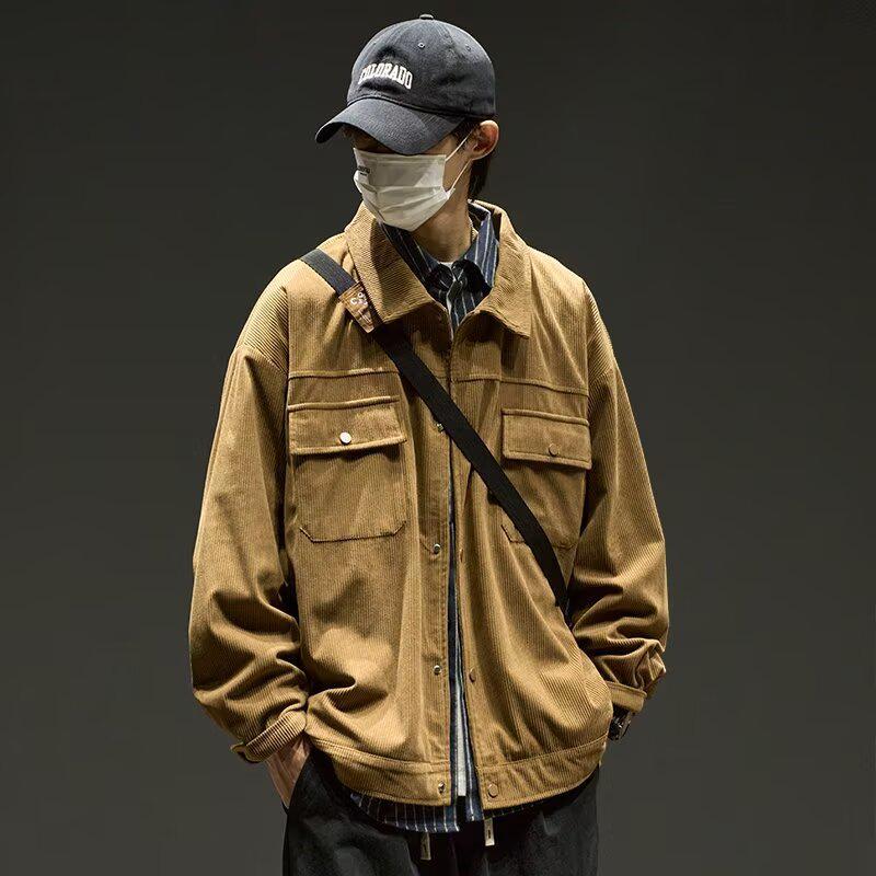 

Men s Spring & Autumn Shirt Jacket - Trendy American Casual Streetwear 4XL коричневий