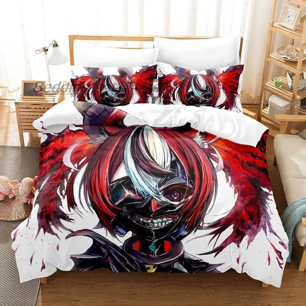 Comfortable Anime Print Bedding Set With Duvet Cover And Pillowcases Single Twin Full Queen King Sizes For All Ages